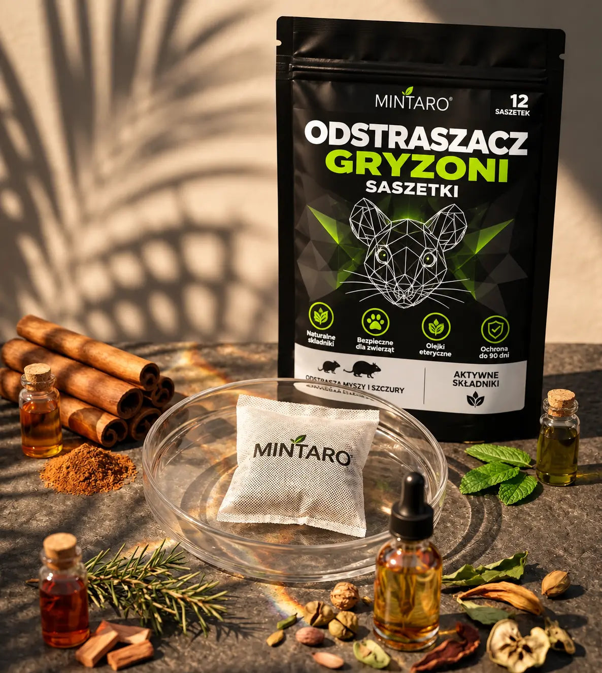 Mintaro - Naturalne saszetki na odstraszanie myszy