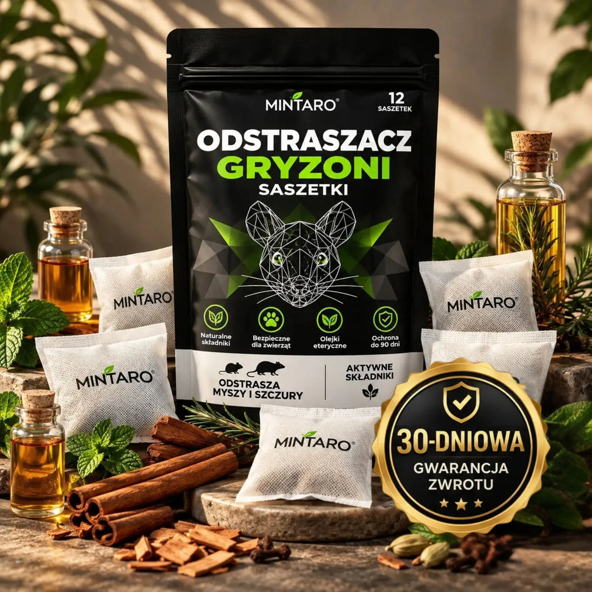 Mintaro - Naturalne saszetki na odstraszanie myszy